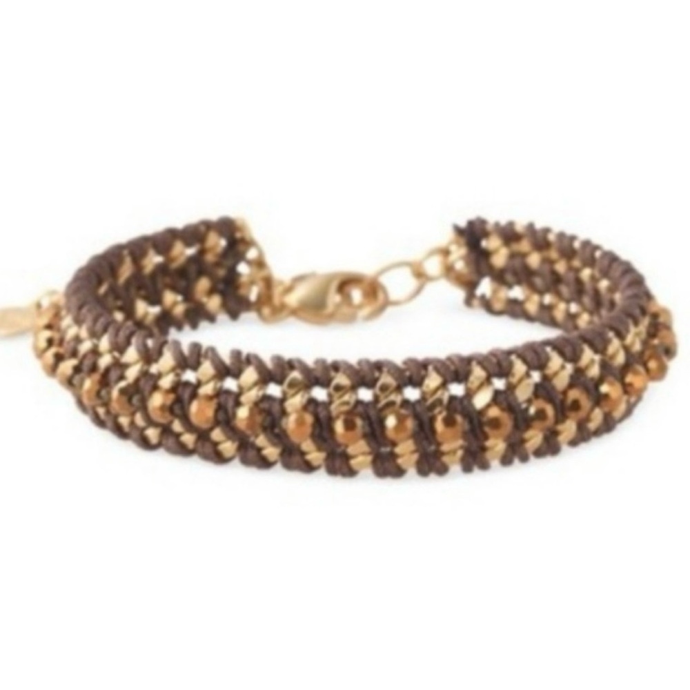 🐻 2/$25 • Stella & Dot | *RETIRED* Brown & Gold Ella Bracelet